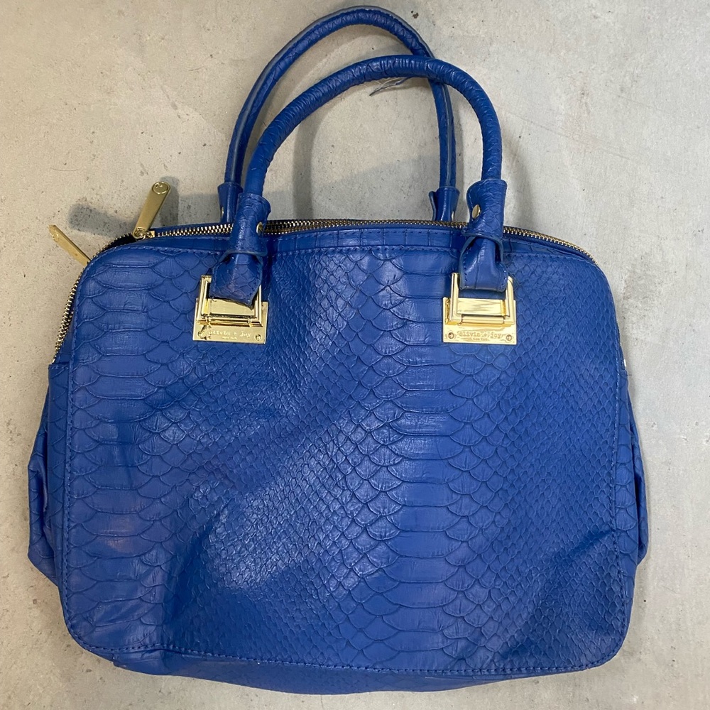 Olivia + Joy blue handbag, purse